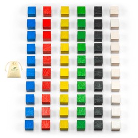 Waldfelsen®: 60 wooden cubes made of beech wood in six (size: 12 mm)