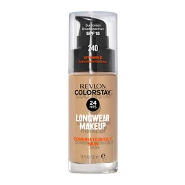 Revlon, Base de Maquillaje Líquida ColorStay para piel mixta a grasa, con FPS 15, Contenido: 1 Envase de 30 Mililitros/1 Fl Oz, Tono 240 Medium Beige