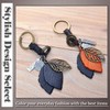 One Limitation AN066 Keychain, Charm, Leather, Retro, Leaf Design, Casual,