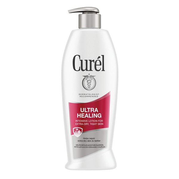 Curél Ultra Healing Intensive Moisturizer, 13 Ounce Body Lotion, with Advanced Ceramide Complex and Extra-strength Hydrating Agents, for Extra-Dry, Tight Skin