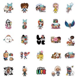 62pcs Cute Cartoon Game Sticker, Vinyl Waterproof Stickers for Water Bottle,Skateboard,Laptop,Phone,Journaling,Scrapbooking Decals for Teens Adults for Party Supply