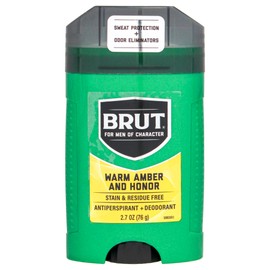 BRUT Warm Amber and Honor Antiperspirant and Deodorant - Scented Deodorant Stick for Men - Powerful Sweat Protection - Eliminates Odors - 2.7 oz