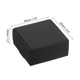 PATIKIL 2.5x2.5x1.2 Paper Soap Box, 20 Pack Homemade Soap Boxes Square Presents Packaging Boxes for Birthday Christmas DIY Craft, Black