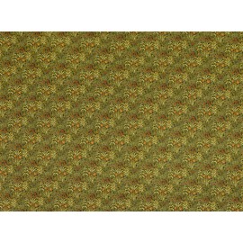 Jackson's Miniatures Dollhouse Wallpaper "Field of Flowers" Dark Green Ferns Victorian 1:12 Scale