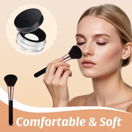 Makeup Brushes Large Powder Brush, Make Up Brush Foundation Kabuki Flat Top - Brush for Face Large Coverage Mineral Powder Bronzer Foundation Blending Blush Buffing, for Eye and Face Cosmetic, Black