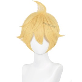 Short Blonde Anime Cosplay Wig Male Blonde Virtual Singer Costume Wigs