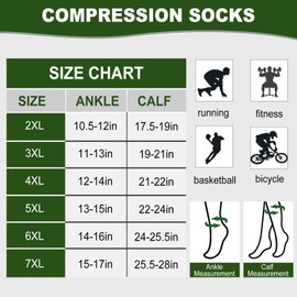 AMITOFO Plus Size Compression Socks: Wide Calf Compression Stockings for Men Women - Extra Large 20-30 mmHg Compression Hose Support for Running Travel Nurses Pregnancy 3 Pairs 4XL Beige