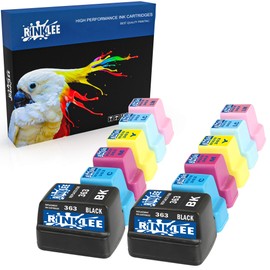 RINKLEE 12 Compatible 363 Printer Cartridges Replacement for HP Photosmart C7280 C8180 C5180 C6180 C6280 C7180 3310 3210 3110 8250 D6160 D7160 D7260 D7460