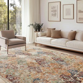 Triohero Area Rug 6x9 Large Machine Washable Clearance Boho Rug Floor Carpet Pet & Kid Friendly Stain Resistant Fade Resistant Indoor Outdoor Rug for Living Room, Bedroom, Dining Room