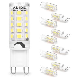 ALIDE G9 Led Bulbs 3W Dimmable 6000K Daylight White Replace 20W 25W 30W Halogen Equivalent, AC120V T4 Clear G9 Bi-pin Led Bulbs for Chandelier Pendant Wall Home Lighting,300LM,360Deg,10Pack