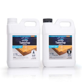 TotalBoat Table Top Epoxy Resin Kit - 1 Gallon Crystal Clear Epoxy with High Gloss & UV-Resistance - Easy 1:1 Ratio for Bar and Table Coating, Woodworking, and Resin Art Casting