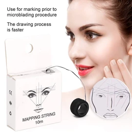Eyebrow Marker Thread 10 m Mapping Pigment String Eyebrow Cord Eyebrow Line Marker (Pre-Coloured Mapping Line) is Suitable for Eyebrow Designers and Beginners (Black)