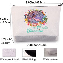 BWWKTOP Dragon Cosmetic Makeup Bag Dragon Lover Gifts Let The Magic Blossom Flower & Garden Zipper Pouch Bag Fairy Tale Gifts (Figment Magic)