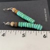 handmade Green Turquoise & Picture Jasper Bead Navajo Sterling Silver