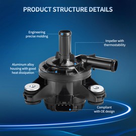 GRIZZLY AUTO Coolant Water Pump G9040-47090 Engine Water Pumps Compatible with 2012-2017 Toyota Prius 1.8L L4 Highlander for 2012-2015 Lexus RX450h 3.5L V6 2013 Scion IQ Replaces G904047090 WQT-001