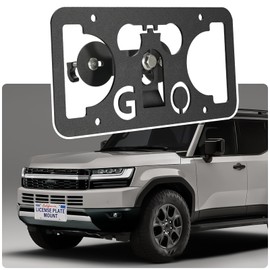 No Drill License Plate Holder Compatible with Toyota Land Cruiser 2024-2025 Front Grille License Plate Mount Bumper Bracket Holder Car Tag Frame Anti-Theft Adapter Accessories