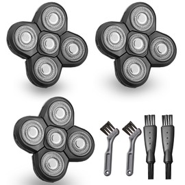 3Pcs 5 Head Shaver Replacement Blades Compatible with Freebird Head Shaver, Universal 5 Blades Shaver Replacement Heads for Electric Razor Shaver Head, Bald Men Freedom Grooming Head and Face