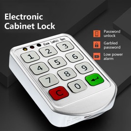 Electronic Cabinet Lock Keypad Lock Independent & Open Dual Working Modes 3 Color Indicator Emergency Power Supply Password Protection Password Cabinet Locks for Home Public Places Drawer Locker Storage Box