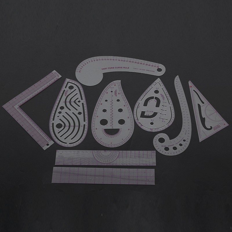 9Pcs/Set Sewing Ruler Set Multifunctional Curve Stick Tailor Measuring Accessories