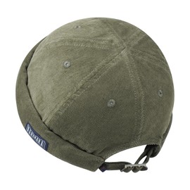 Clakllie Corduroy Docker Cap Sailor Hat Men's Summer Without Visor Adjustable Harbour Hat Casual Shipper Hat Fashionable Brimless Hat Headwear Sailor Cap, HBH01-Green