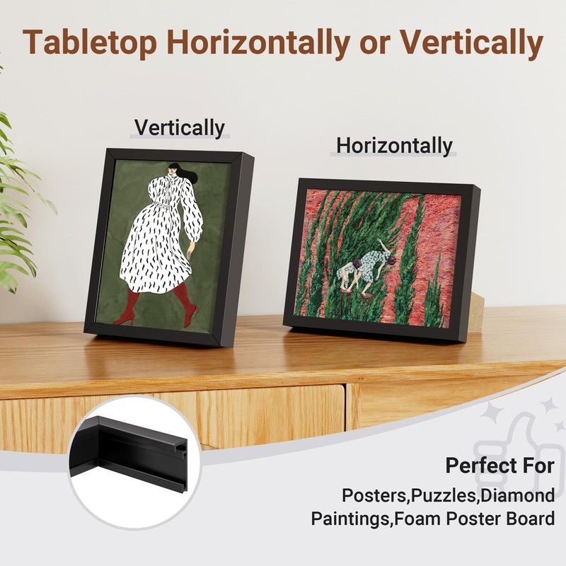 Vivelove 5x10 Metal Picture Frame, Black Aluminum Picture Frames with