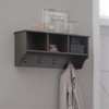 RiverRidge Home Woodbury Collection Cubbies and Hooks Wall Shelf, Dark