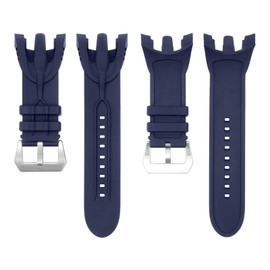 SANDEIN 38mm Watch Band Compatible with Invicta, Soft Silicone Rubber Replacement Wrist Strap for Invicta Venom Reserve Chronograph Watch Straps (Blue + Silver Buckle)
