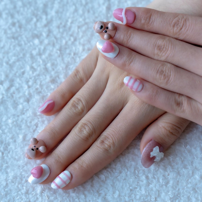 Sun&Beam Nails Handmade Nail Tip, Medium, Long, Coffin Ballerina, Purple,