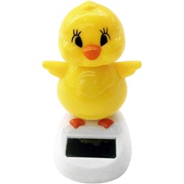 Solar Powered Dancing Chick - Bobblehead Swinging Toy for Car Dashboard, Desk, and Home Decor - 4.33 Inch Cartoon Chick Figurine - Solar-Powered Bobble Head Chicken Ornament for Office and Car Charm