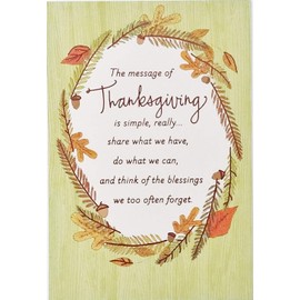 Feeling Warm Gratitude For People Like You - Religious Happy Thanksgiving Greeting Card -"Share what we have, Do what we can, Think of the Blessings we too often forget"