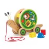 Hape Walk A Long Snail Wooden Push Pull Shape Sorting