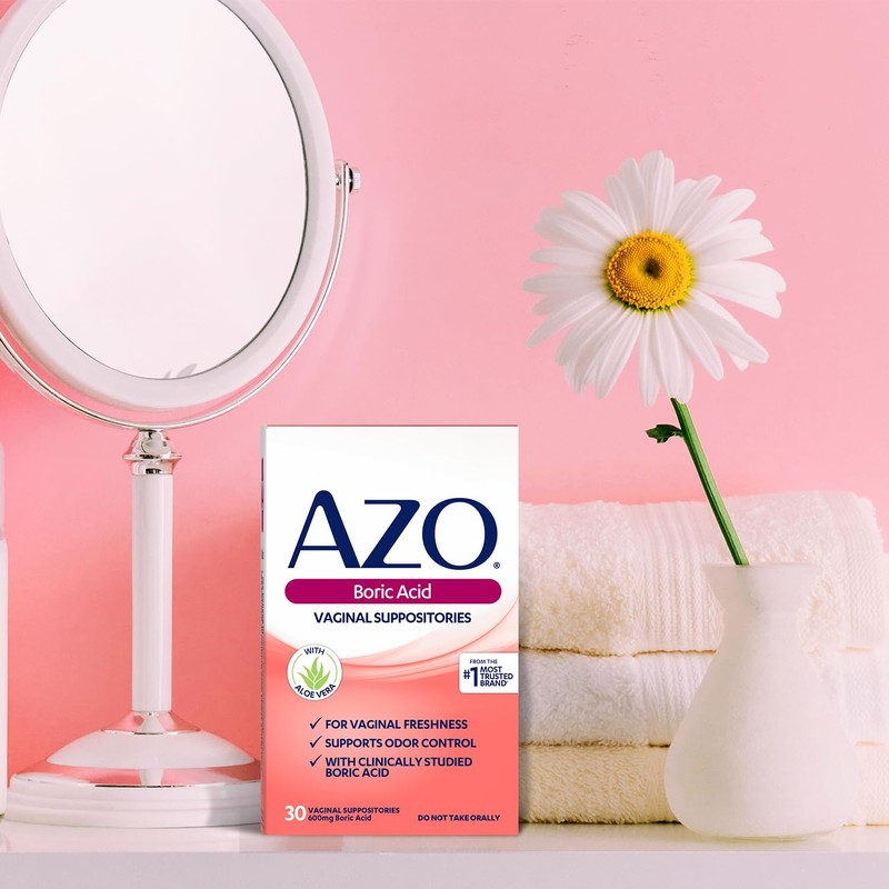 AZO® Boric Acid Vaginal Suppositories, Helps Support Odor Control and