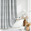 Dynamene 78 Inch Long Shower Curtain, Textured Tufted Chenille Striped