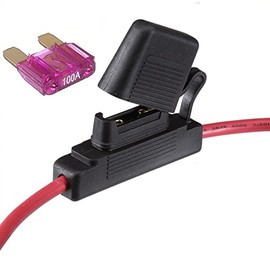 Ozchillon 8AWG Maxi Large Inline Fuse Holder Free Maxi Blade Fuse Included 20A 30A 40A 50A 60A 70A 80A 100A (100AMP)