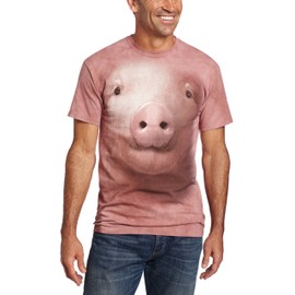 The Mountain Pig Face Adult T-Shirt, Pink, 2XL