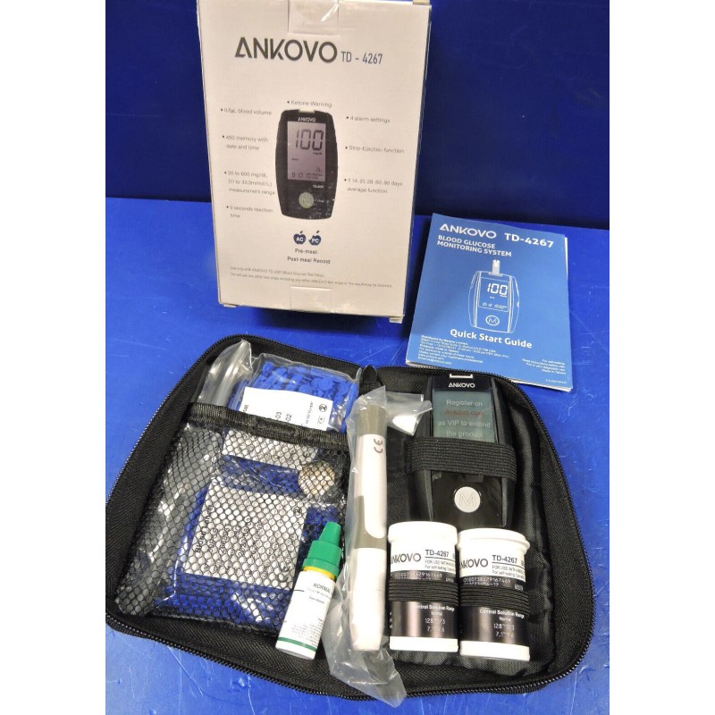 NEW Ankovo TD-4267 Blood Glucose Monitor / 100 Strips 100