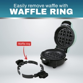 Elite Gourmet EWM380M Nonstick Fluffy Stuffed Waffle Maker, 1.5-Inch Jumbo Thick Waffles, Hash Browns, Keto, Snacks, Sandwich, Eggs, Easy to Clean, Mint