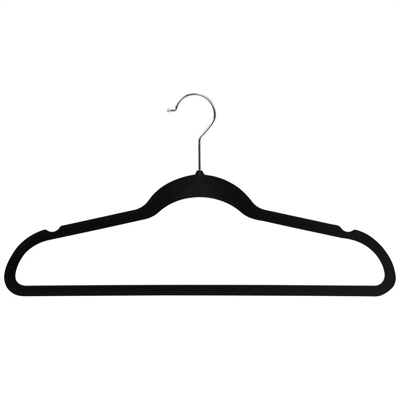 10 PACK VELVET HANGER BLACK