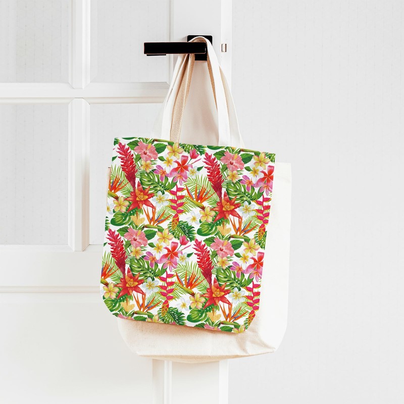 Whaline 12Pcs Summer Cotton Fabric Bundles Tropical Leaves Flower Flamingo