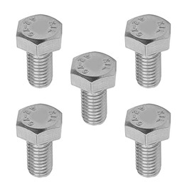 MroMax M8 Hex Bolt M8-1.25 x 16mm Hex Bolt Hex Head Screw Bolts 304 Stainless Steel Fully Threaded Hex Tap Bolts 5Pcs