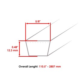 Caltric PTO Drive Belt for Cub Cadet 301 2160 2165 2185 2186 2206 190-301-100  754-3068