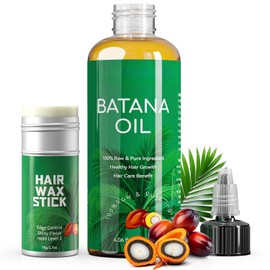 WSNPTUL Organic Batana Oil for Hair Growth - Natural Honduran Batana Oil, Deep Hydration, Nourishes Scalp, Promotes Healthy Hair Growth & Thickness, Includes Wax Stick for Styling (1 set)