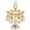 6Pcs Chinese Chalice Retro Style Zinc Alloy Glass Embossed Flower