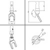 Poppstar 2x High-Quality Cable Lugs, Fork Plug for electrical connection