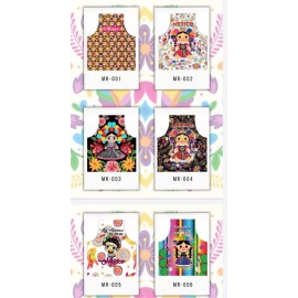 Texben 10 Mandiles Para Cocina Sublimados Muñeca Mexicana