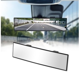 HmmtyRack Rear View Mirror, Chrome Coat Anti-glare Panoramic Wide Angle Rearview Mirror Interior Clip-on Universal 12 Inch Convex Car Mirrors for Car SUV Trucks to Reduce Blind Spot 2 Pack