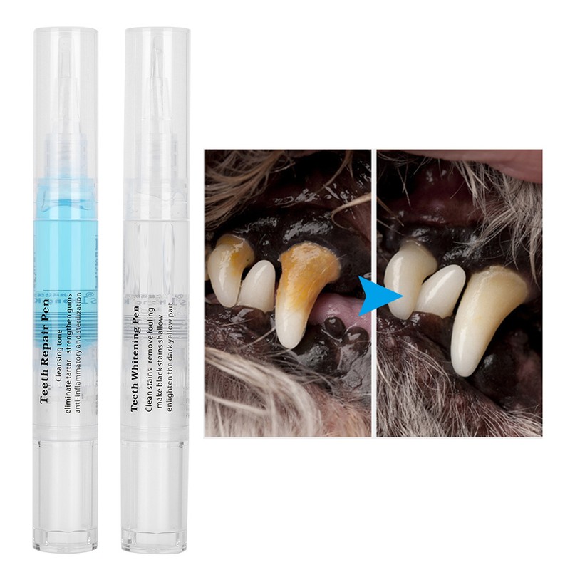 2Pcs Pet Beauty Brush Dog Cat Dental Calculus Tartar Stone