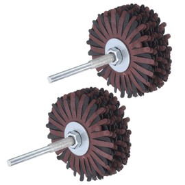 uxcell 2pcs Abrasive Cloth Flap Wheel Sanding Star 1/4-Inch Shank for Woodworking Root Carving Furniture Polishing 320 Grit