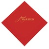 Weddingstar 3-Ply Gold Foil Cocktail Napkins Red - Just Married