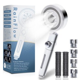 RainFlow Shower Head, Micro Nano Bubble, Water-Saving Shower Head, Chlorine Removal (Industry-Leading Model Moisturizing Care), Skin Care, Beautiful Hair, Includes 2 Chlorine Removal, Water Saving Up